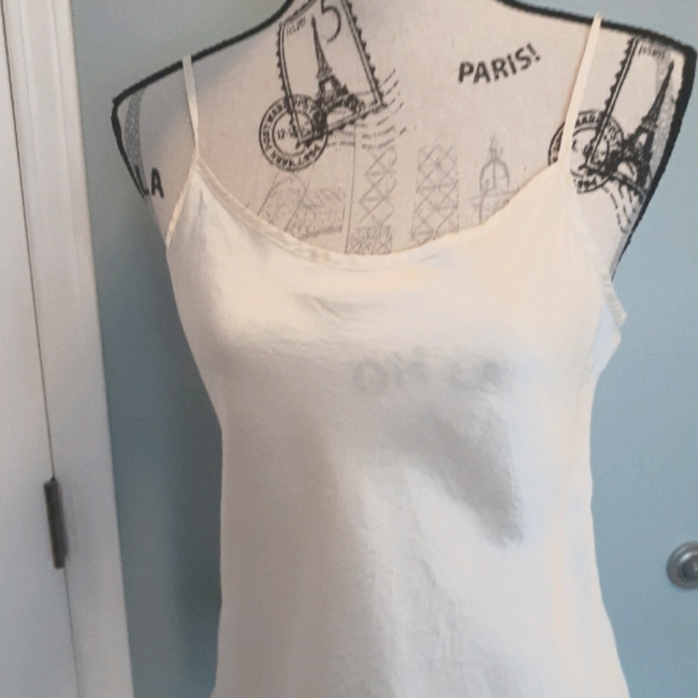 Cream silk camisole.